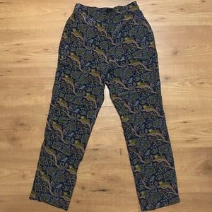 J. Crew silk print pants